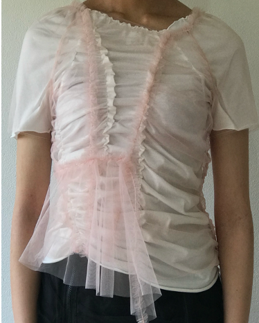 SHORT SLEEVE GATHERED TOP