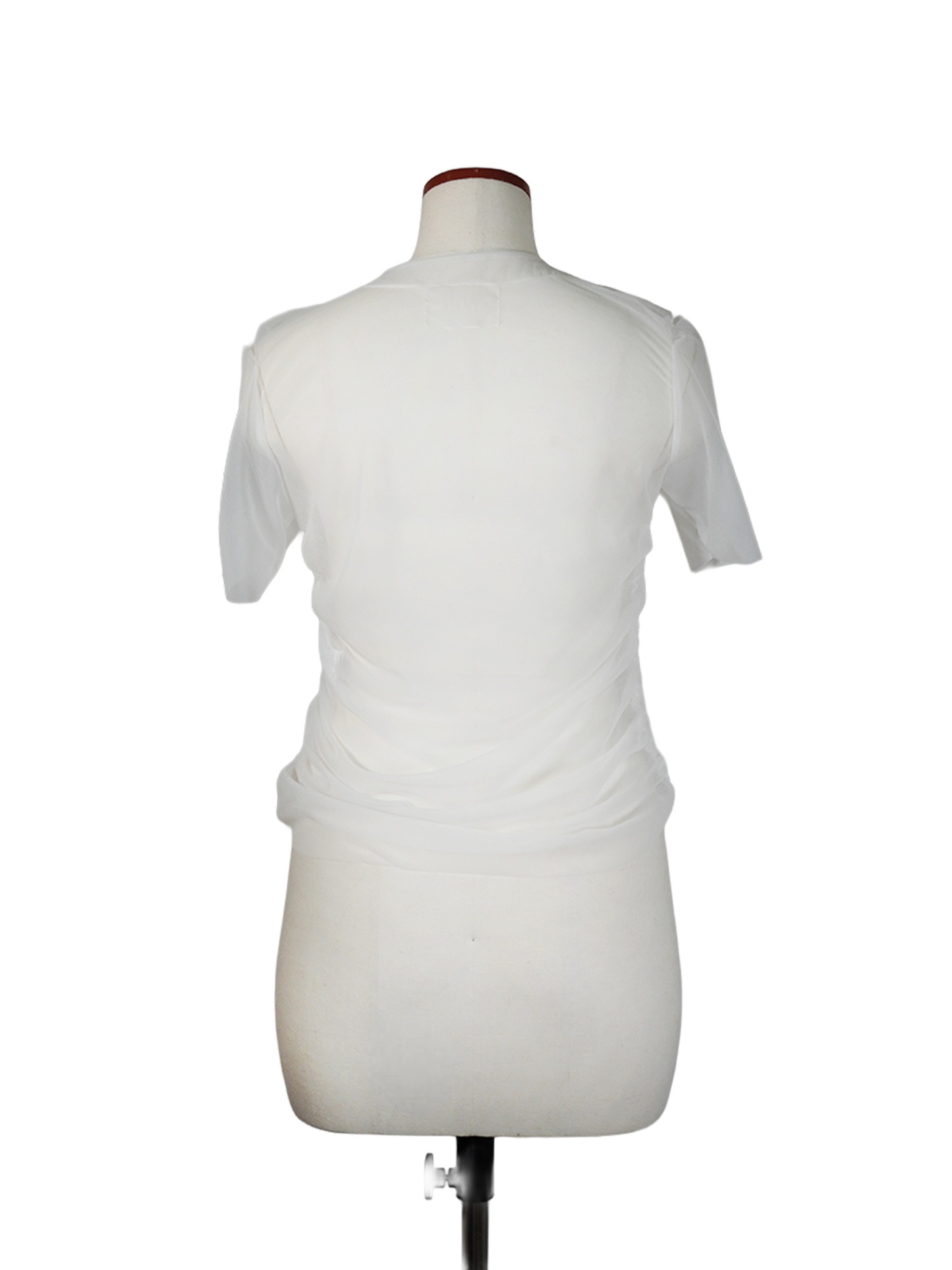 SHEER JERSEY HALF-SLEEVE TOP