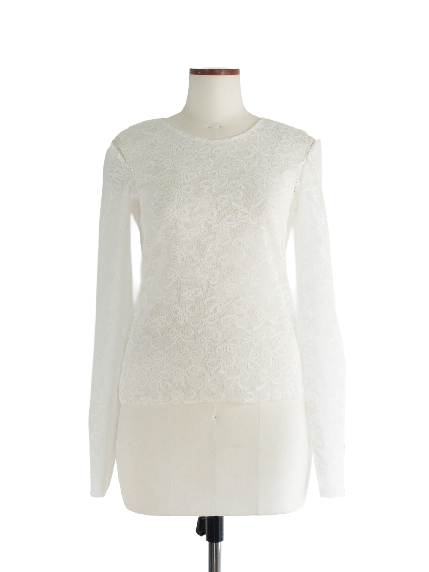 RIBBON PATTERN LACE TOP