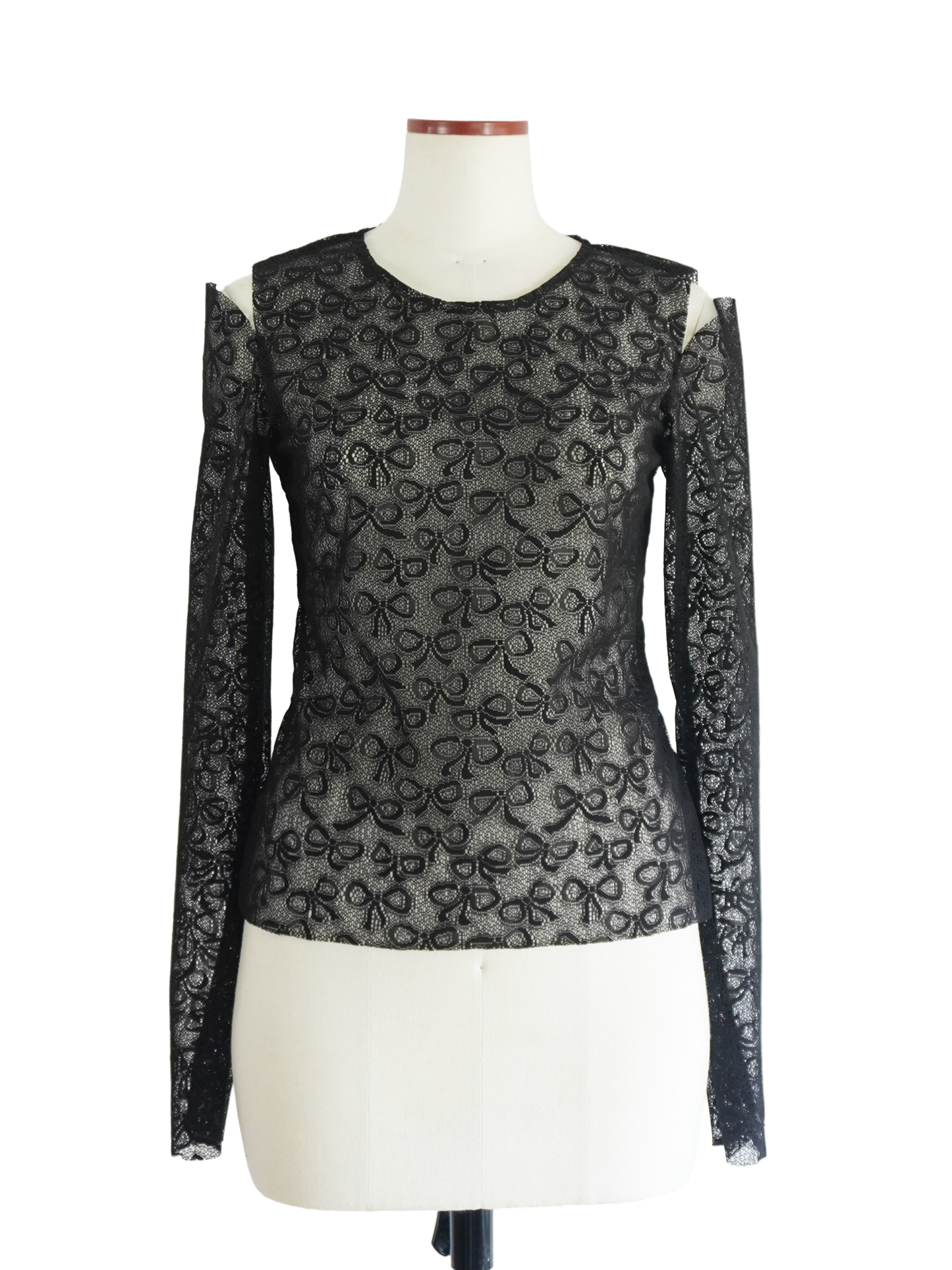 RIBBON PATTERN LACE TOP