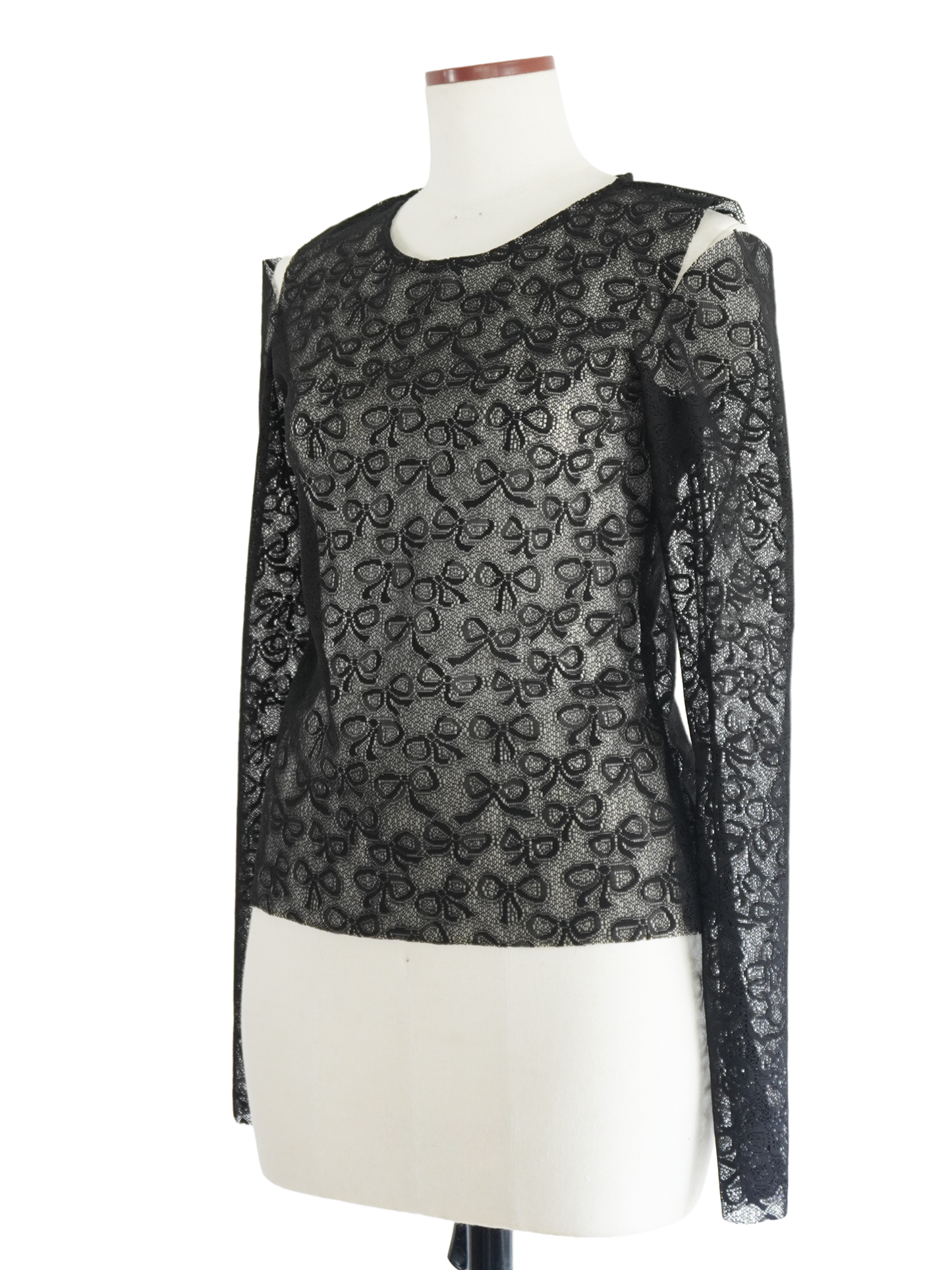 RIBBON PATTERN LACE TOP
