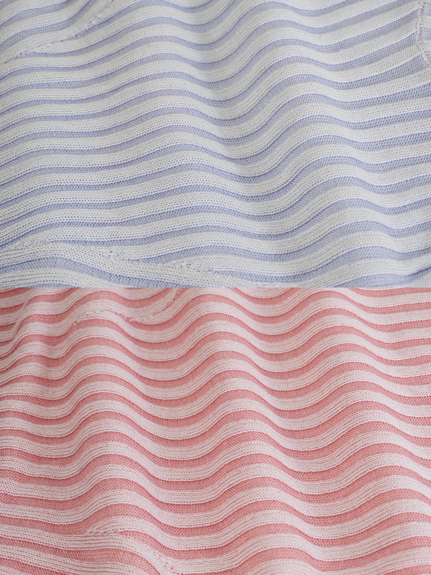 NO-SLEEVE STRIPED RIB KNIT TOP