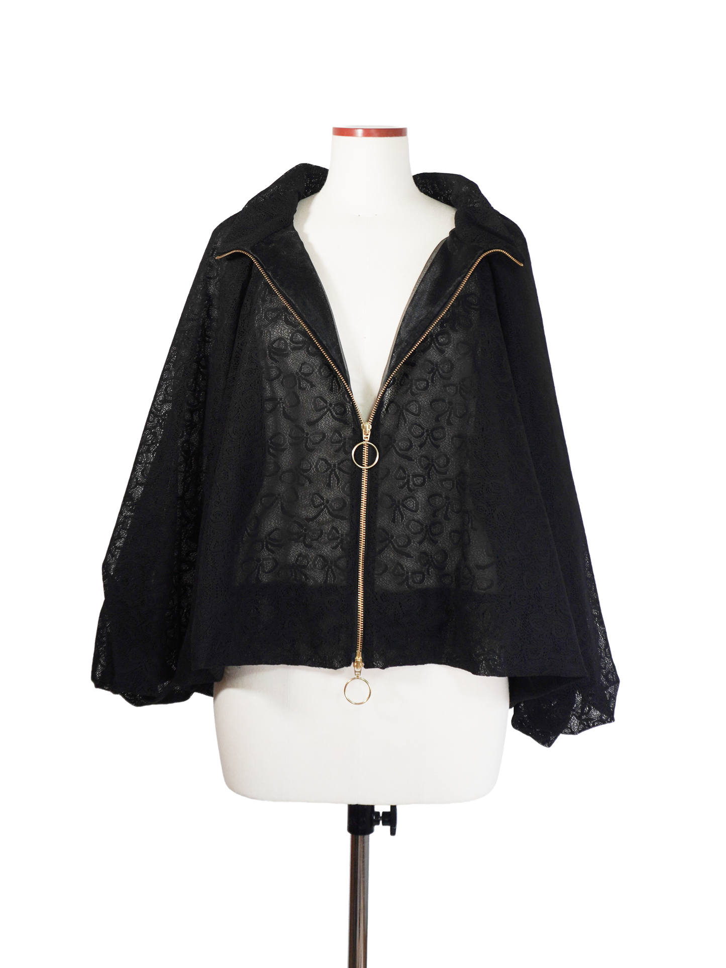 BOW PATTERN LACE A-LINE BLOUSON