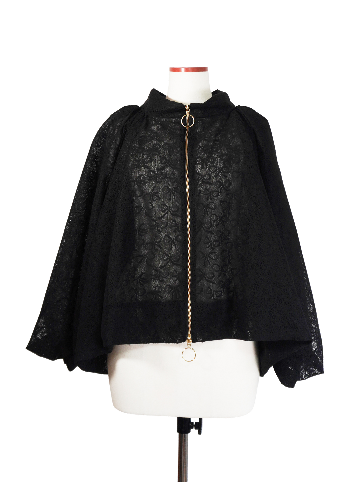 BOW PATTERN LACE A-LINE BLOUSON
