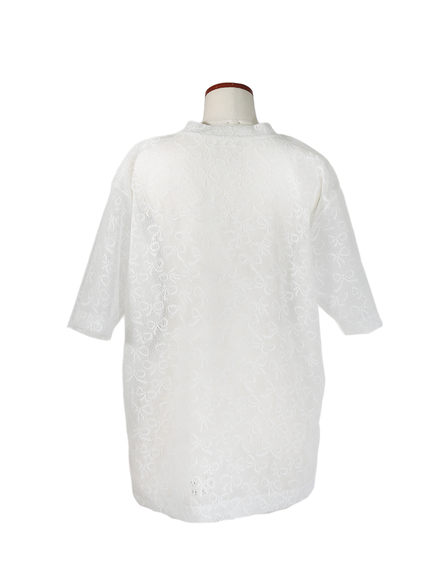 RIBBON PATTERN LACE OVER SIZE T-SHIRT