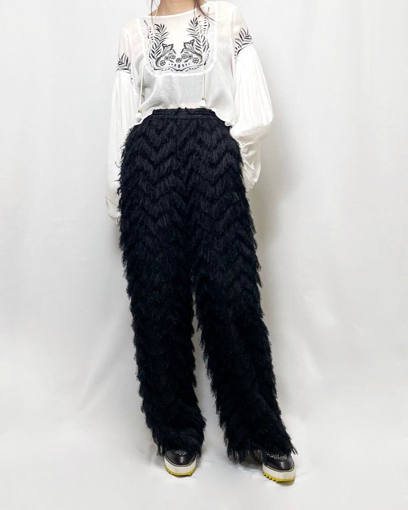 受注 JQ fringe/pants black
