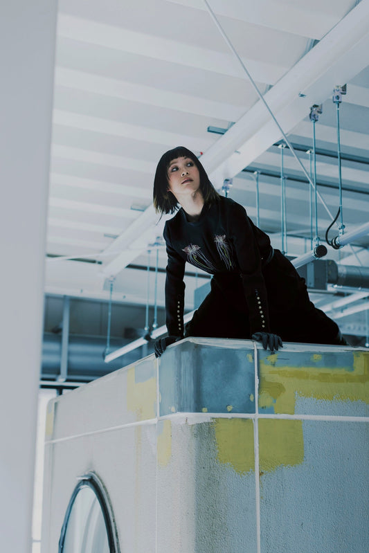 black cat powdery／one-piece black