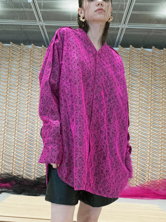 POLKA-DOTS LACE SHIRT