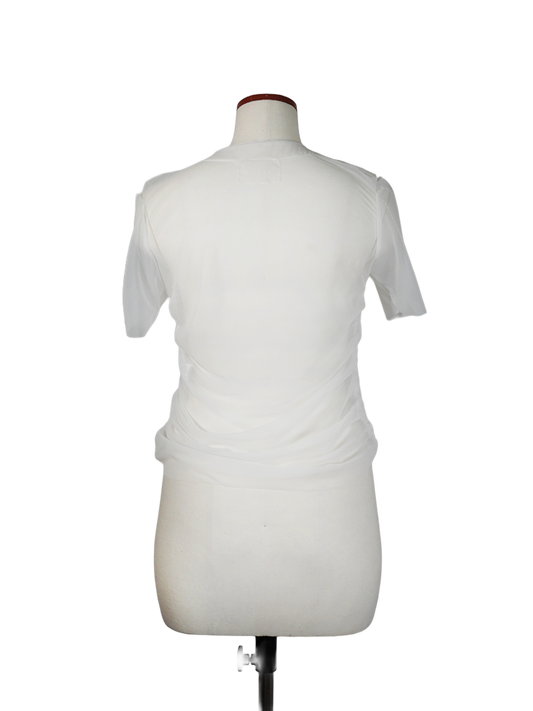 SHEER JERSEY HALF-SLEEVE TOP