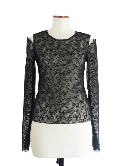RIBBON PATTERN LACE TOP