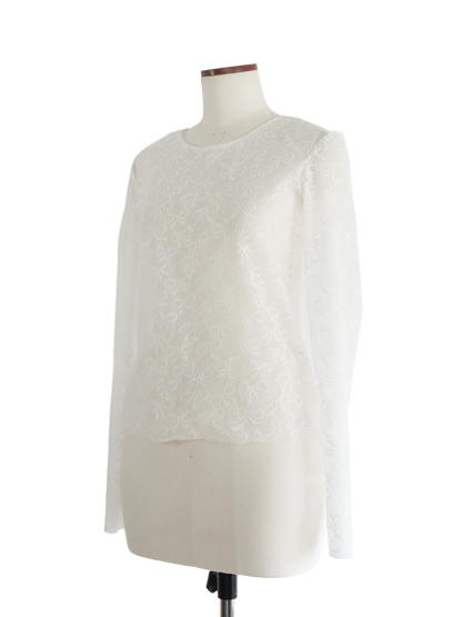 RIBBON PATTERN LACE TOP