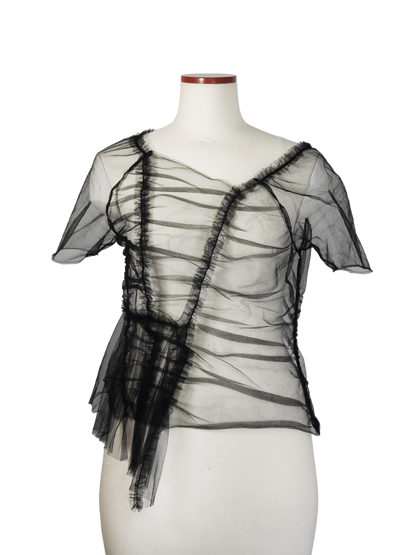 SHORT SLEEVE GATHERED TOP