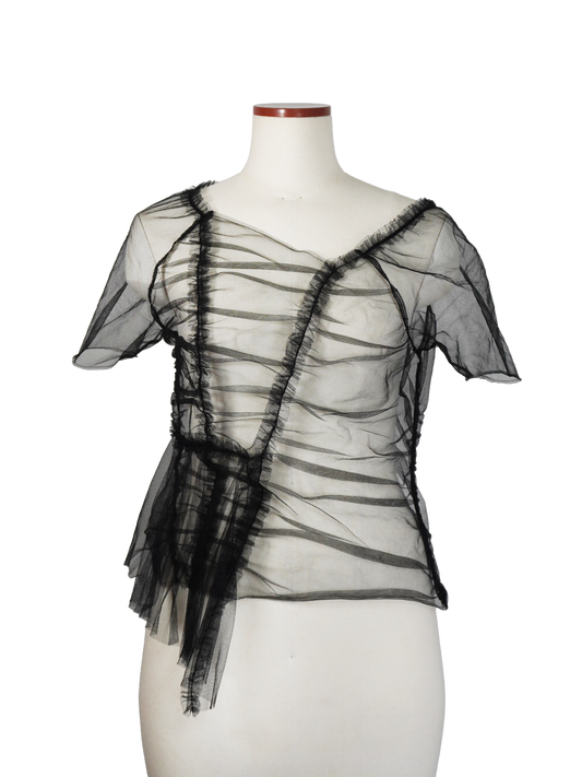SHORT SLEEVE GATHERED TOP