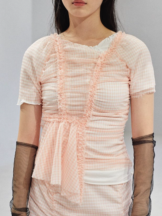 SHORT SLEEVE GATHERED TOP