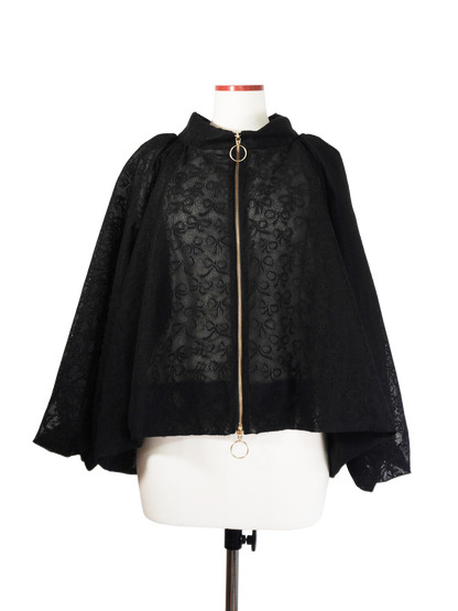 BOW PATTERN LACE A-LINE BLOUSON