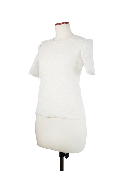 RIBBON PATTERN LACE TOP