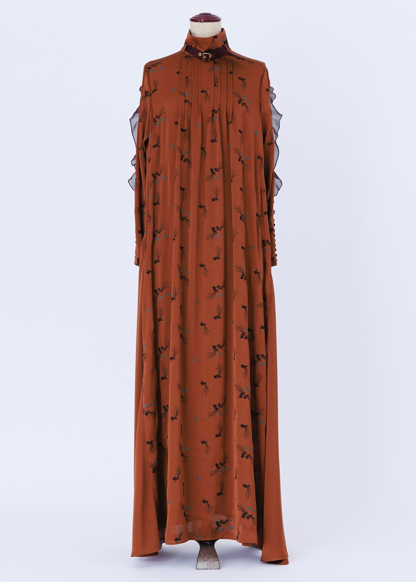 yeux de chat satin／one-piece brown(× wine)