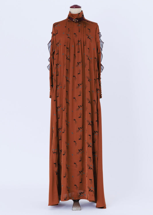 yeux de chat satin／one-piece brown(× wine)