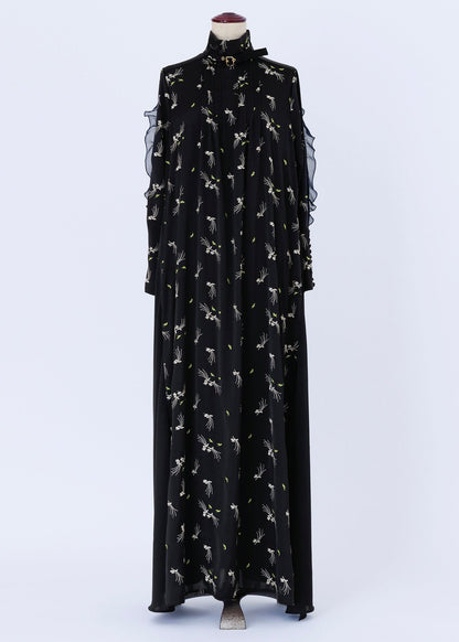 yeux de chat satin／one-piece black(× navy)