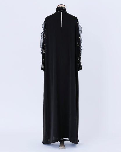 yeux de chat satin／one-piece black(× navy)