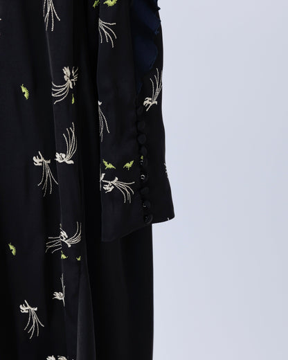 yeux de chat satin／one-piece black(× navy)