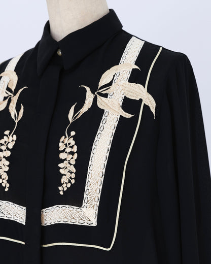 ink berry georgette／one-piece black