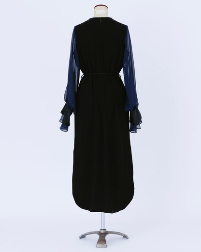 ink berry back satin／one-piece black