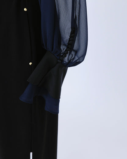 ink berry back satin／one-piece black