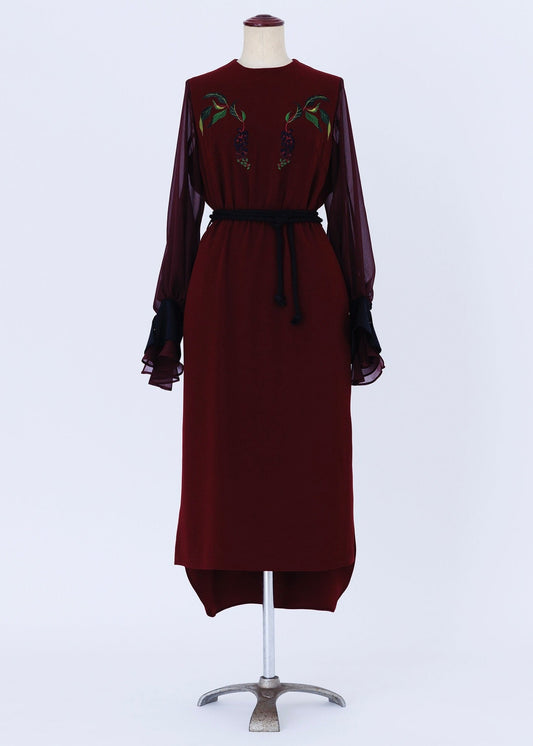 ink berry back satin／one-piece wine