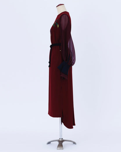 ink berry back satin／one-piece wine