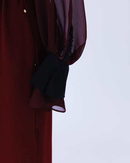 ink berry back satin／one-piece wine
